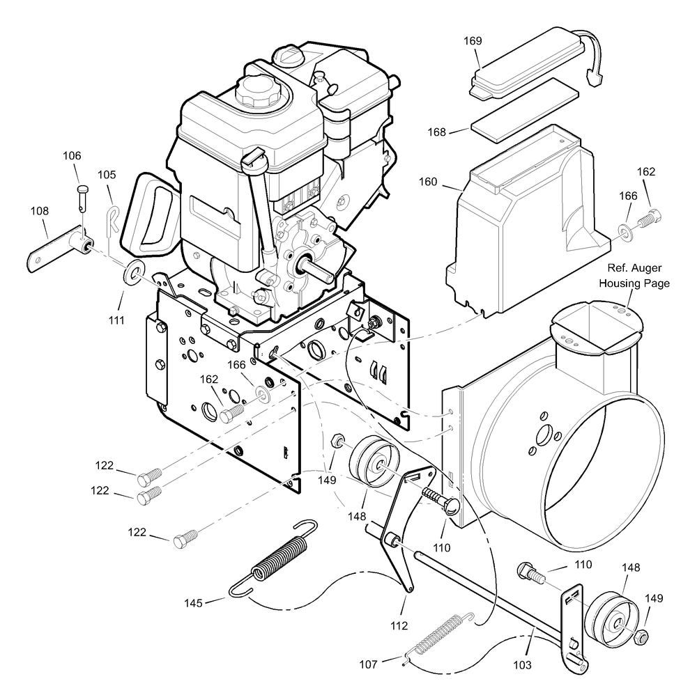 Frame Diagram and Parts List for 629909X64B 2003 Briggs and Stratton Snow Blower